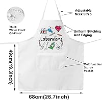 Vista 2 de BWWKTOP Delantal de técnico de laboratorio con bolsillos, delantal de laboratorio de ciencia, semana de laboratorio, regalos de tecnología