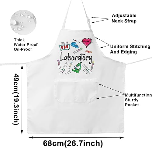 Miniatura 2 de BWWKTOP Delantal de técnico de laboratorio con bolsillos, delantal de laboratorio de ciencia, semana de laboratorio, regalos de tecnología de