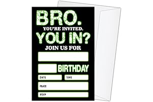 Neon Party Invites for Boys Teenage Birthday