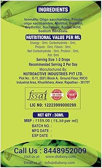 Diabexy Sugarfree Drops | Sugar -Free Liquid Sweetener-30ml (Pack of 2)