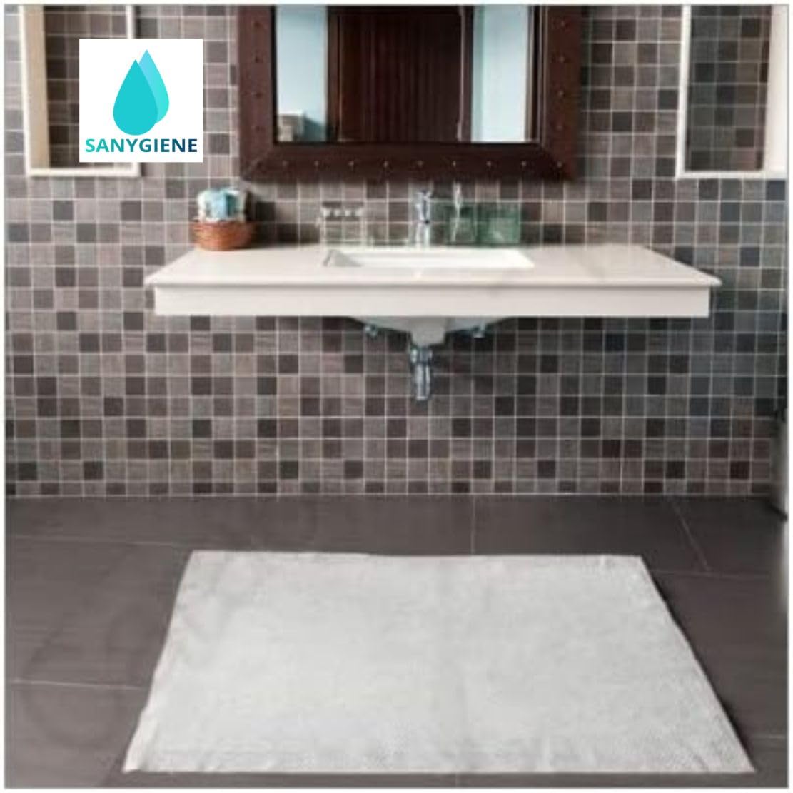 Alfombra de baño desechable 50 x 70 cm | Biodegradable | Blanco | Absorbente | Juego de 25 piezas | Ropa de baño de uso único | Turismo - Belleza - Bien Estre
