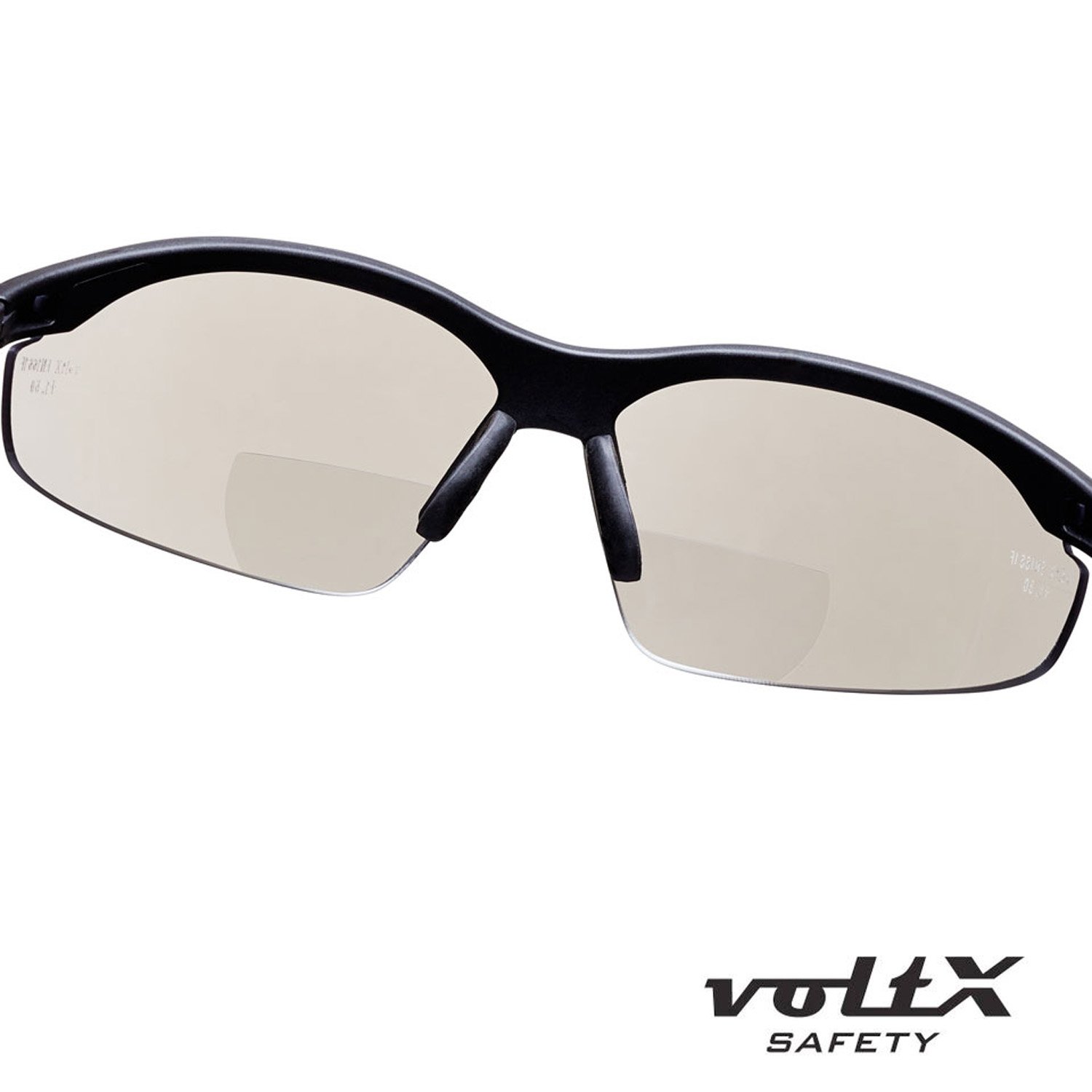voltX 'CONSTRUCTOR' Occhiali di sicurezza da lettura BIFOCALI (+2,5 diottrie SPECCHIO) con certificazione CE EN166F/Occhiali da ciclismo cordino di sicurezza incluso