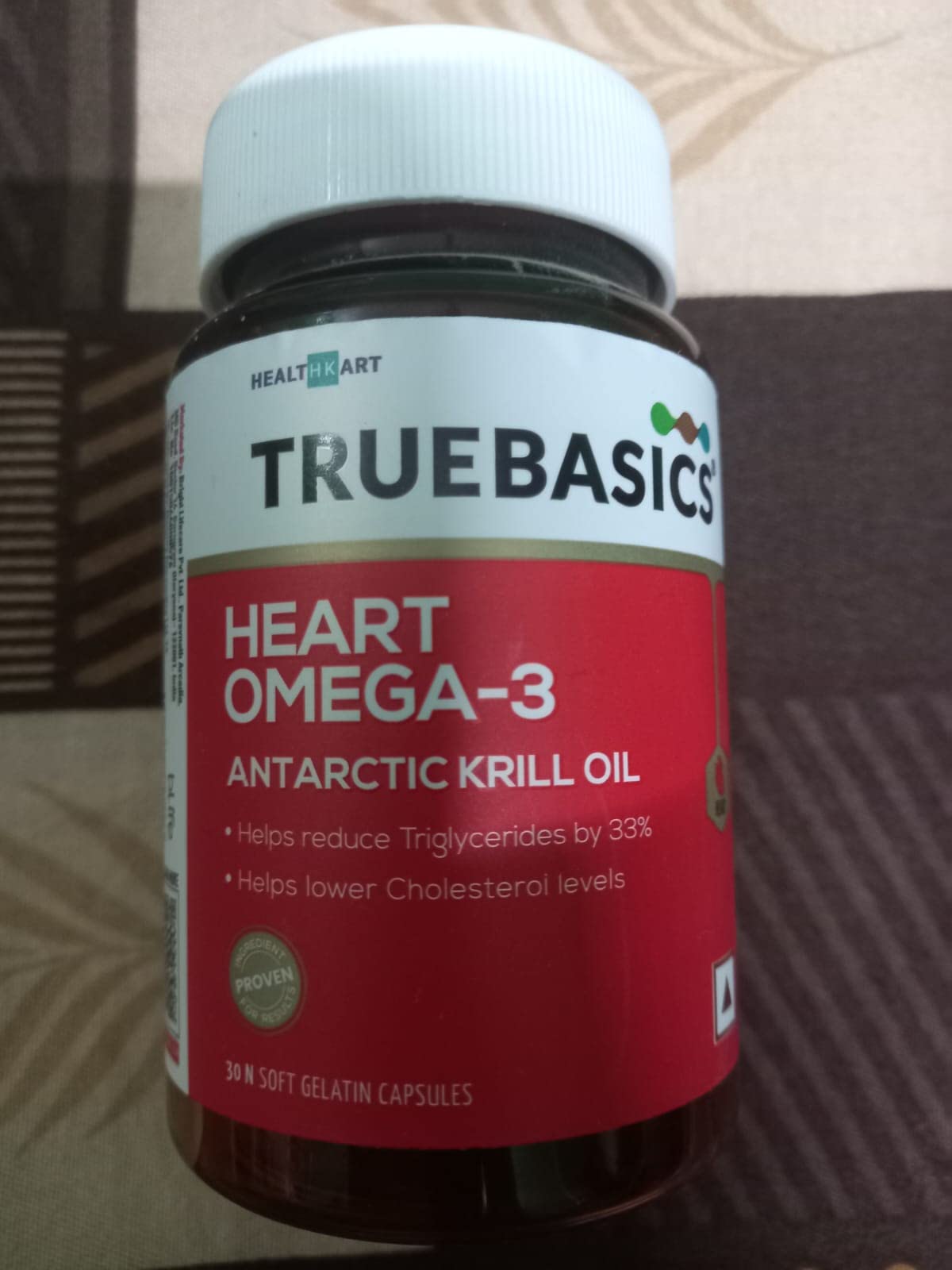 TrueBasics Heart Omega 3 Antarctic Krill Oil, for Healthy Heart