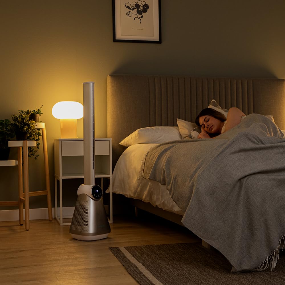 Cecotec Ventilador de torre EnergySilence 9890 Skyline Bladeless Sin Aspas de 39", 50W, Pantalla LED táctil, Mando a distancia, 3 Velocidades, 3 Modos, Temporizador 15 horas, Oscilación 40º