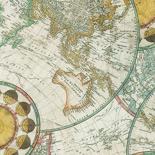 Robert Kaufman Fabrics Library of Rarities Globes and Maps Antique
