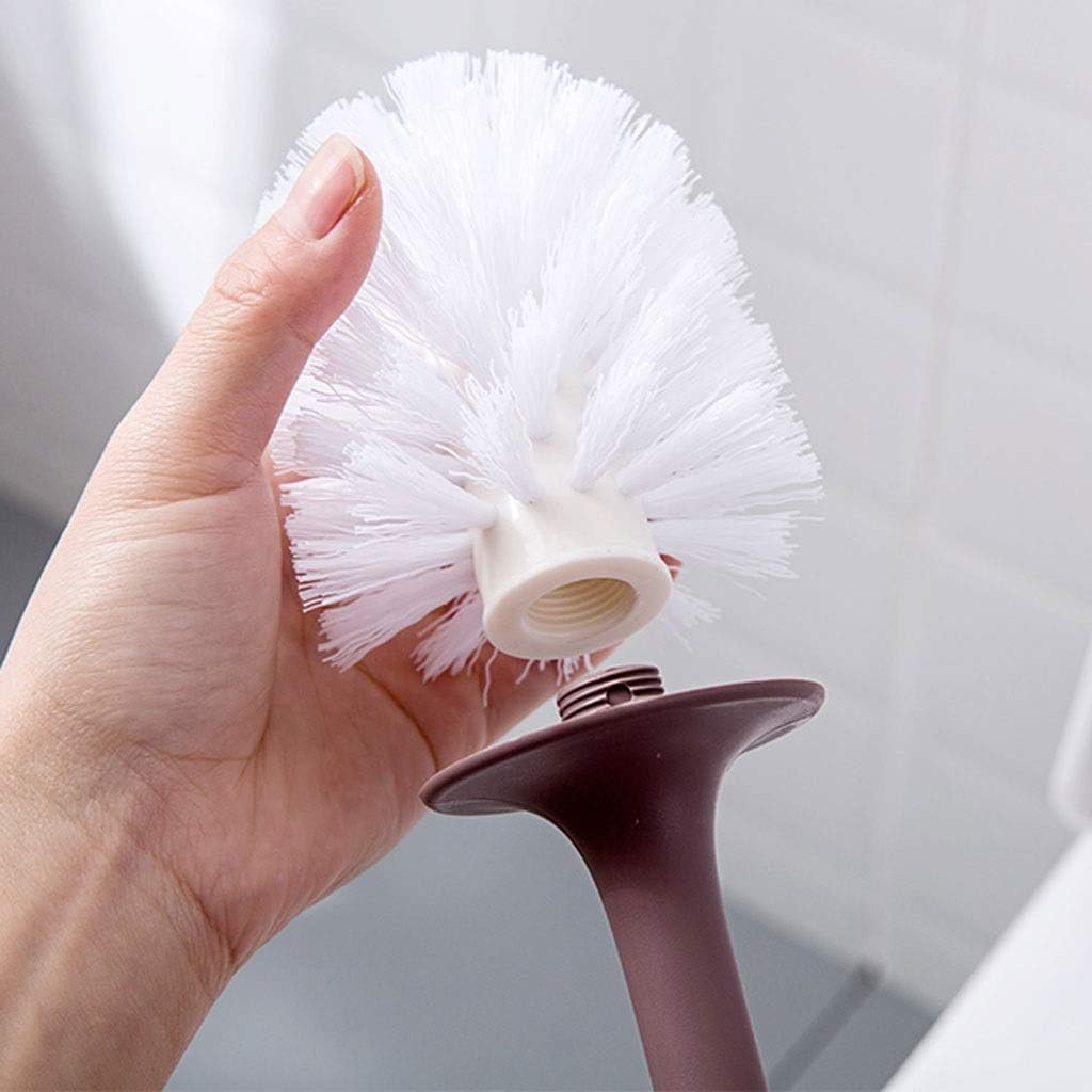 Toilet Brush Holder Toilet Brush and Bracket, Bathroom Long Handle Cleaning Brush, Thick Bristles Clean Strong, The Bracket Can Drain,Toilet Brush with Holder