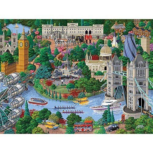 Rompecabezas de 300 piezas para adultos: Vista de la ciudad de Londres, arte de Joseph Burgess, tamaño final 18" x 24" miniatura 2