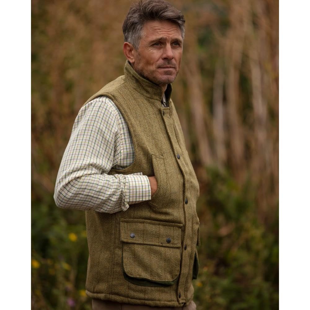 Walker & Hawkes - Barrington - Veste sans Manches Derby - pour Homme - Tweed - Chasse/Campagne