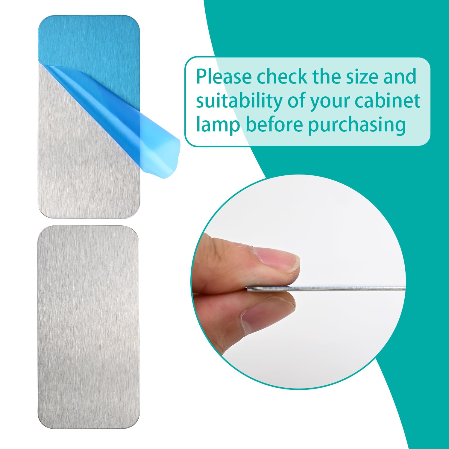 16pcs Under Cabinet Light Magnetic Strip, Adhesive Metal Plates for Magnets, Magnetic Strips with Adhesive Backing for Kitchen Stairs Closet and Bedroom (Not Magnets) — Amazon image 7