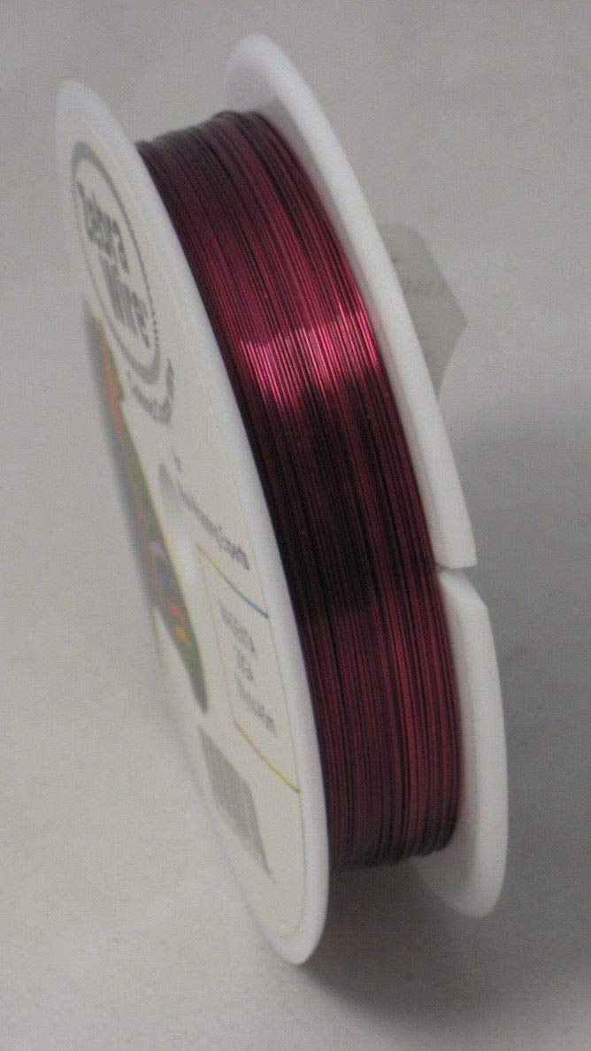 Zebra Coated Copper Wire Magenta 24 Gauge 20 Yards