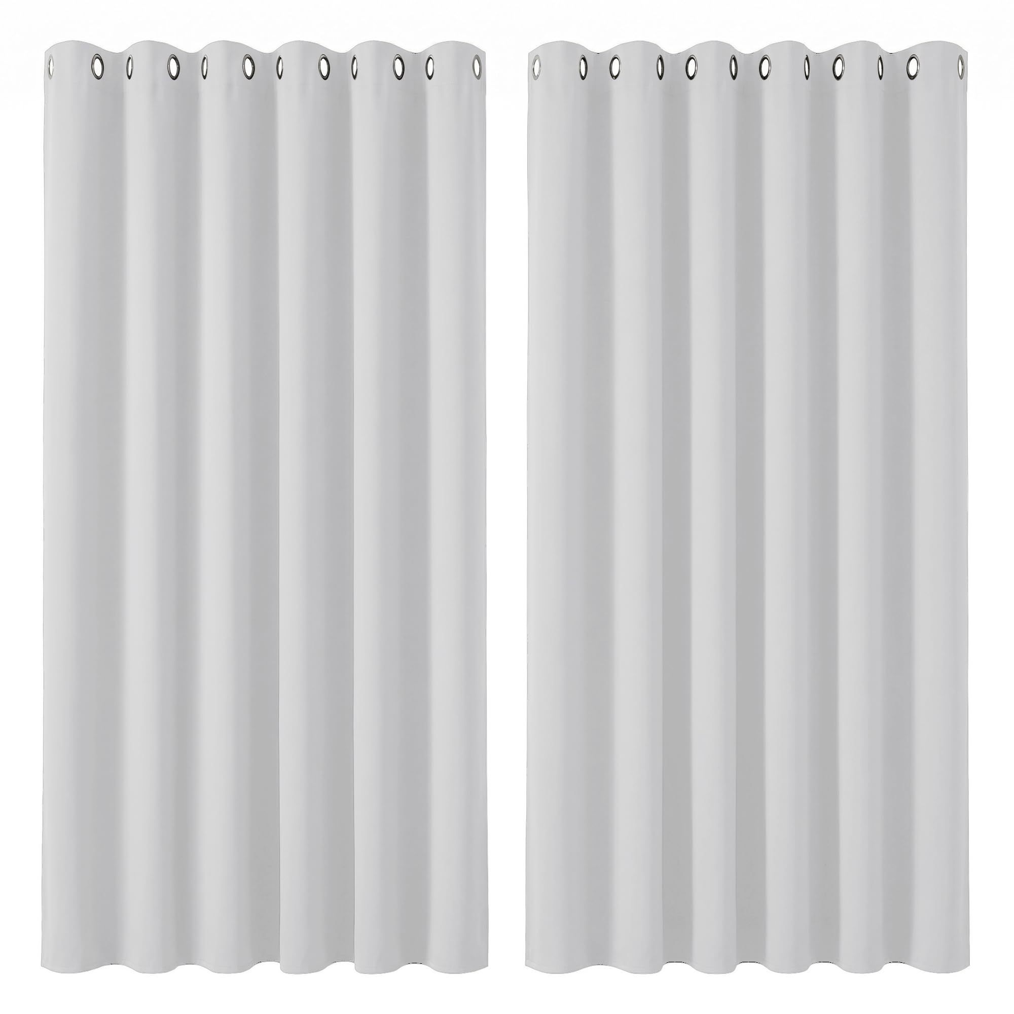 Deconovo Silver Grey Super Soft Thermal Insulated Eyelet Room Darkening Curtains For Bedroom 90 X 90 Inch 1 Pair