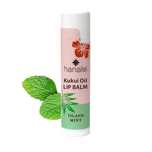 Hanalei Bálsamo labial e hidratante de menta Aceite natural de Kukui y cera de abejas hidratante labial para reponer y reparar labios secos y
