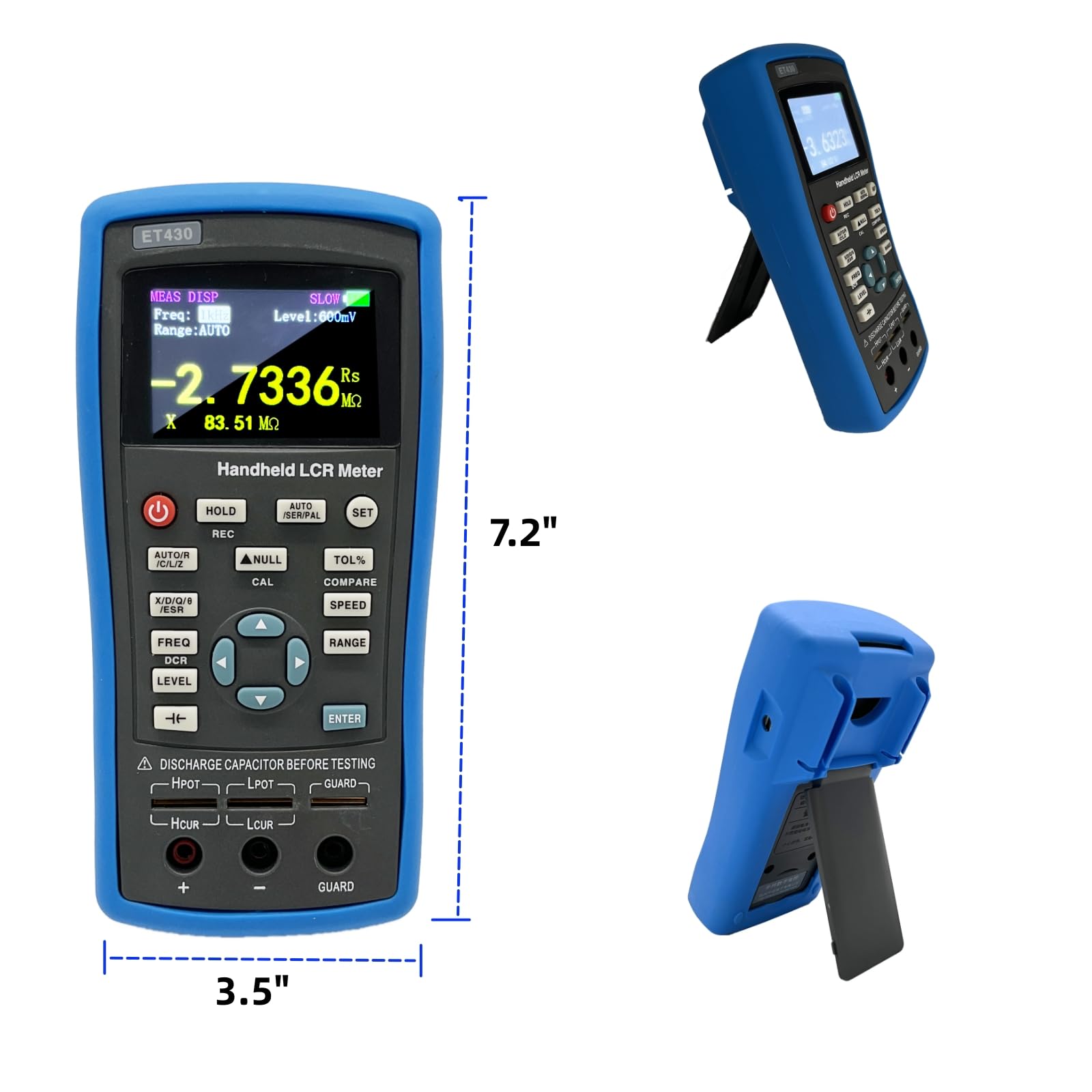 ET430 LCR-Messgerät, 100 kHz, digitale Induktivität, Kapazität, Widerstandstester, Elektrisches Multimeter, mit festen Frequenzpunkten
