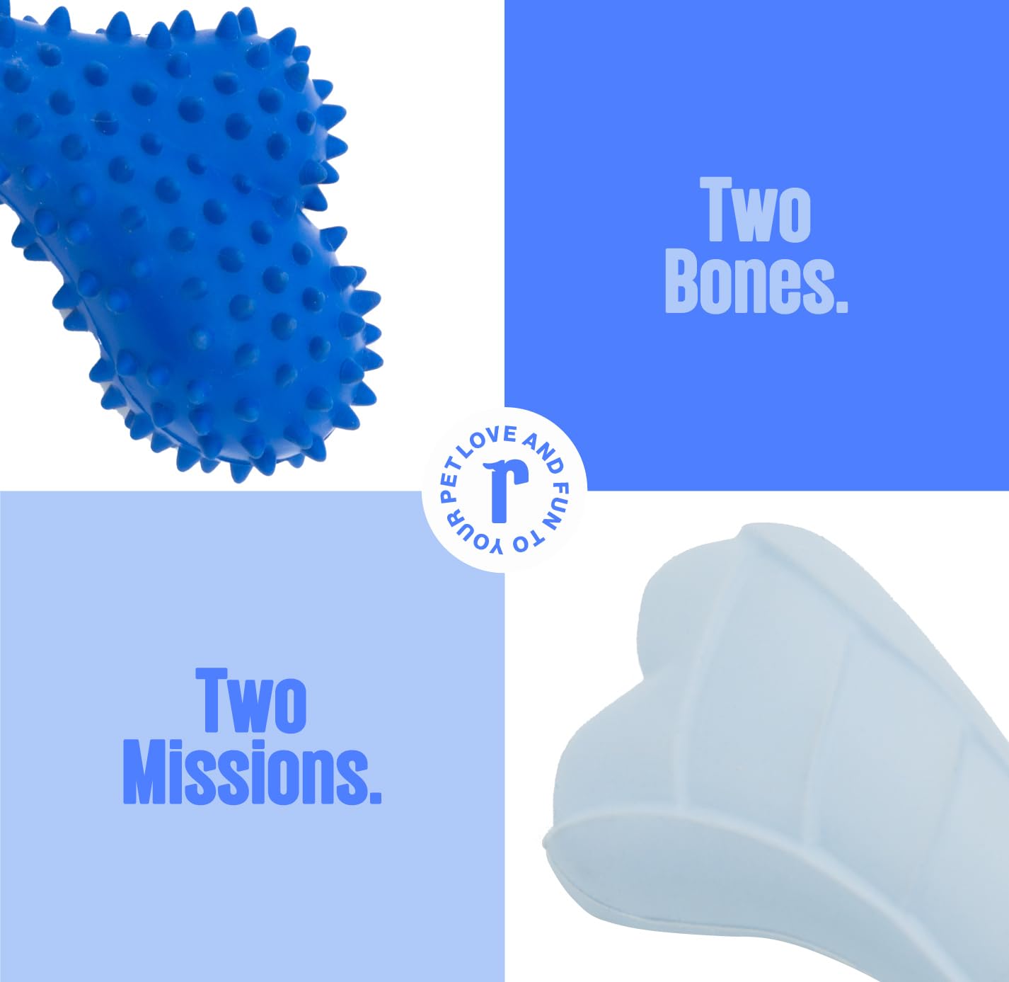 Huesos masticables de goma natural para perros, paquete de 2 para perros pequeños y cachorros, seguros, no tóxicos y suaves con los dientes, juguetes divertidos y duraderos para dentición y