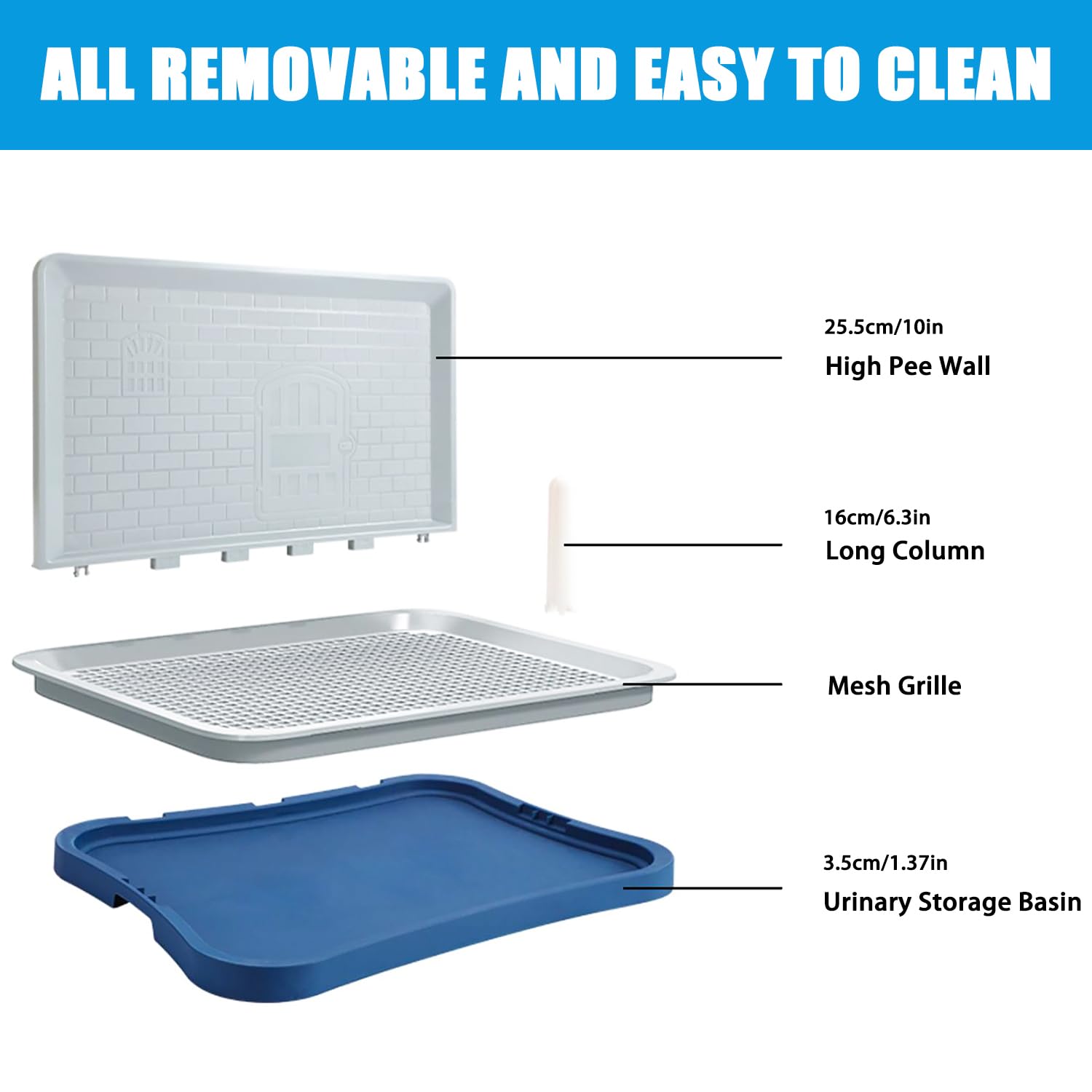Dog Potty Training Toilet, Puppy Pad Holder with Wall Column, Portable, Mesh Training Potty for Large Small, Medium Pets - Image 2