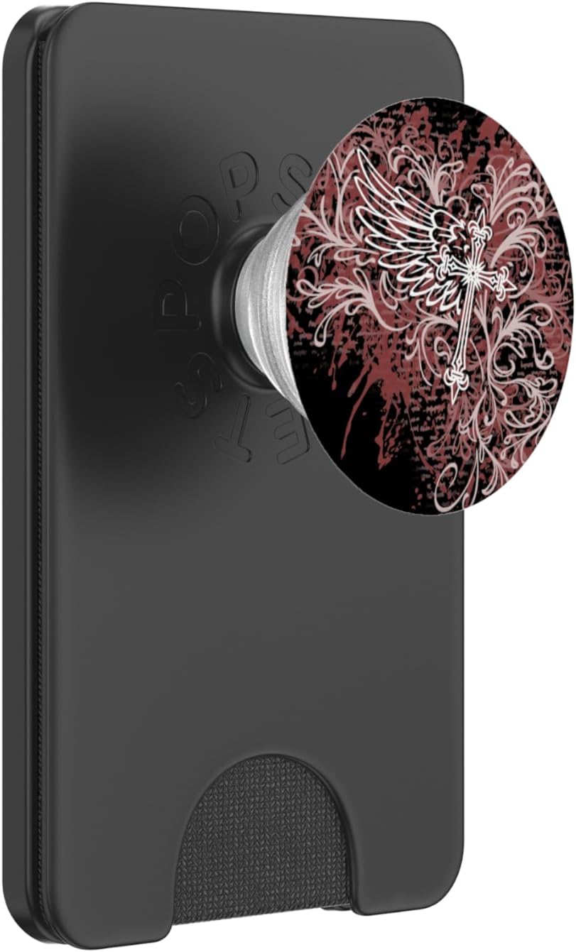 Y2K Baroque Rococo Goth Cross and Wing Alt Emo Grunge PopSockets PopWallet for MagSafe