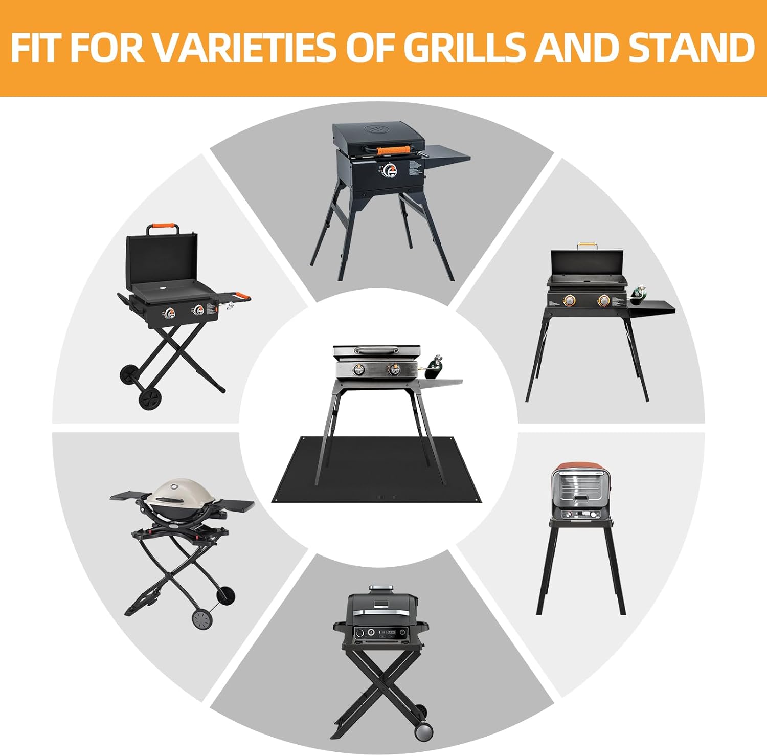 48 x 36in Under Grill Mat Compatible with Blackstone 17in & 22in Griddle with Stand - Fireproof Griddle Mat for Blackstone to Protect the Deck, Patio, Pavers - BBQ Mats Compatible with Outdoor Grill