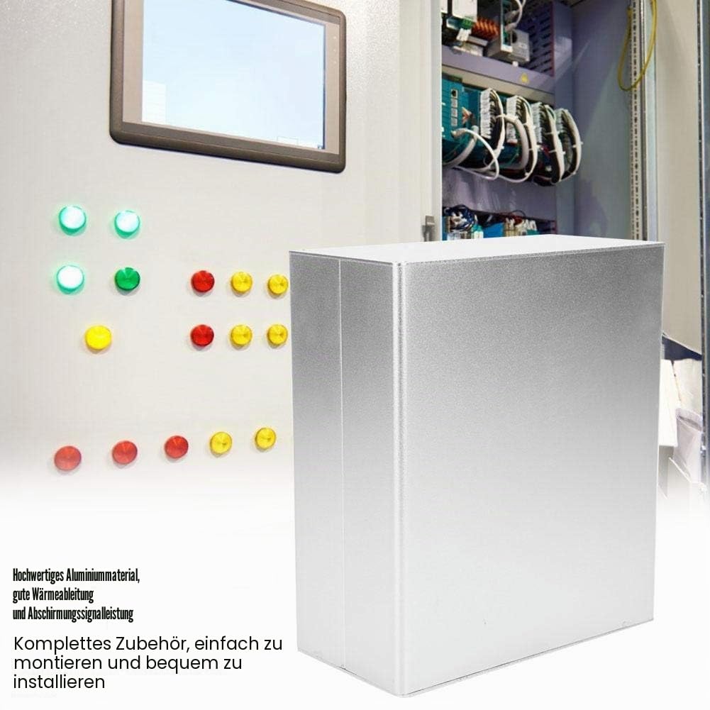 Aluminium-Projektbox, 80 x 160 x 180 mm Gehäuse für elektronische Geräte Matt Silber Split-Typ DIY-Gehäuse