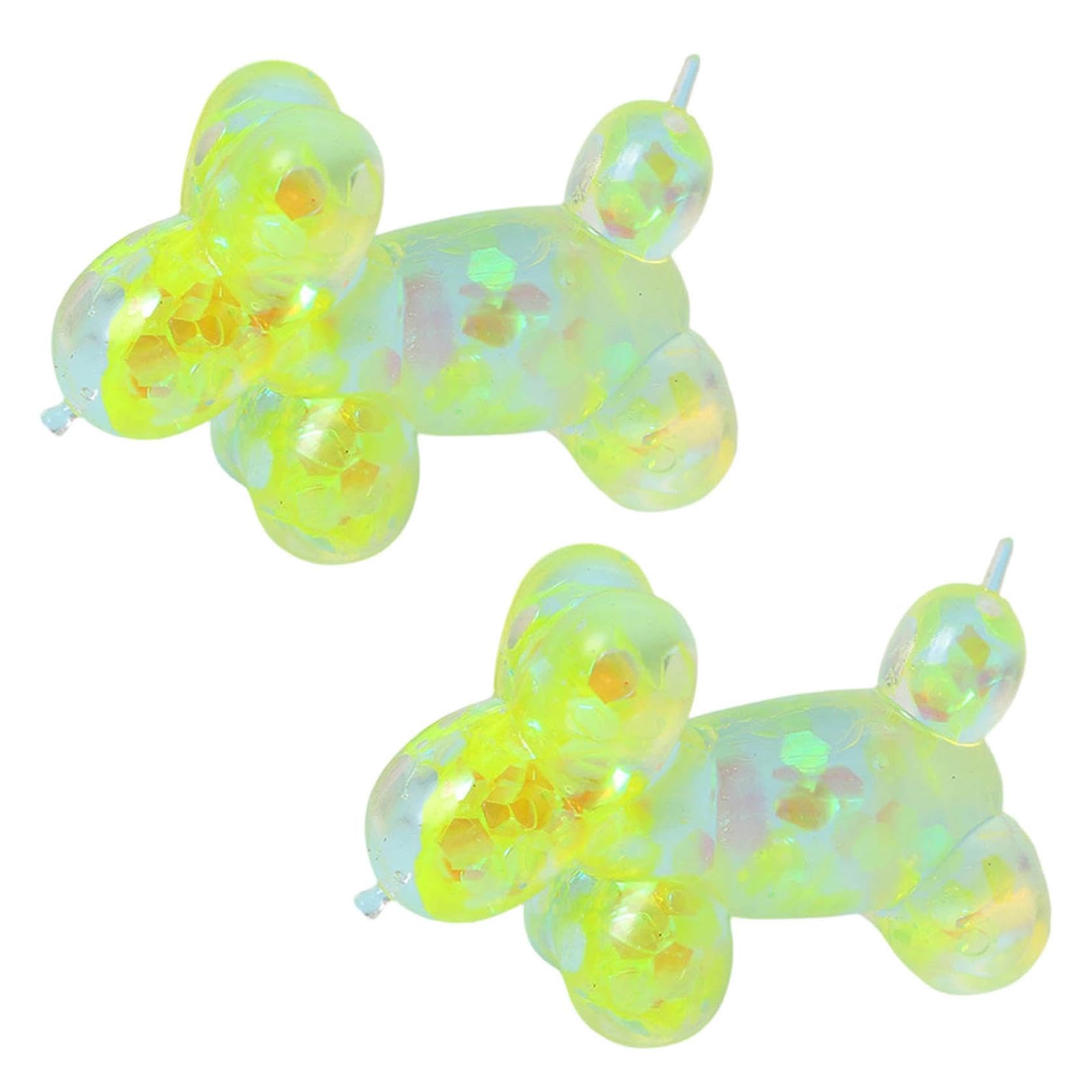 Glitter Maltose Squeeze Balloon Dog Stress Relief, Fidget Squeeze Soft Antistress Sensory Squishy Flexible Calming For Teens, Adults, Office, Workers Students Study Break (F-2PC)