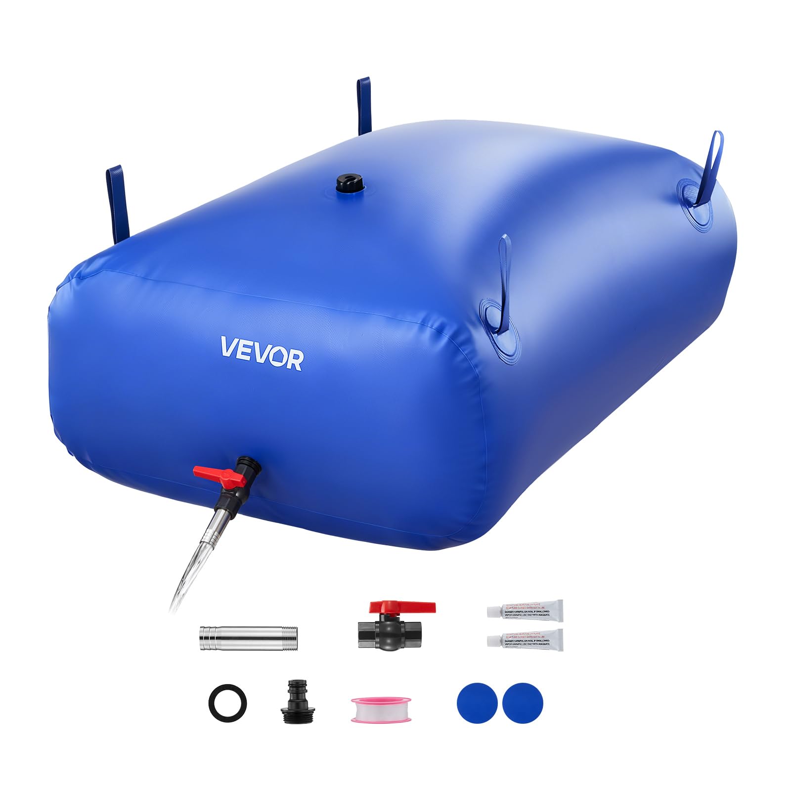 VEVOR Serbatoio dell'Acqua per Carriola, 330 L Portatile e Pieghevole, Sacca per Acqua Dolce in PVC 1000D Resistente all'Usura, per Rrigazione da Giardino, Camper, Uso di Emergenza, Blu