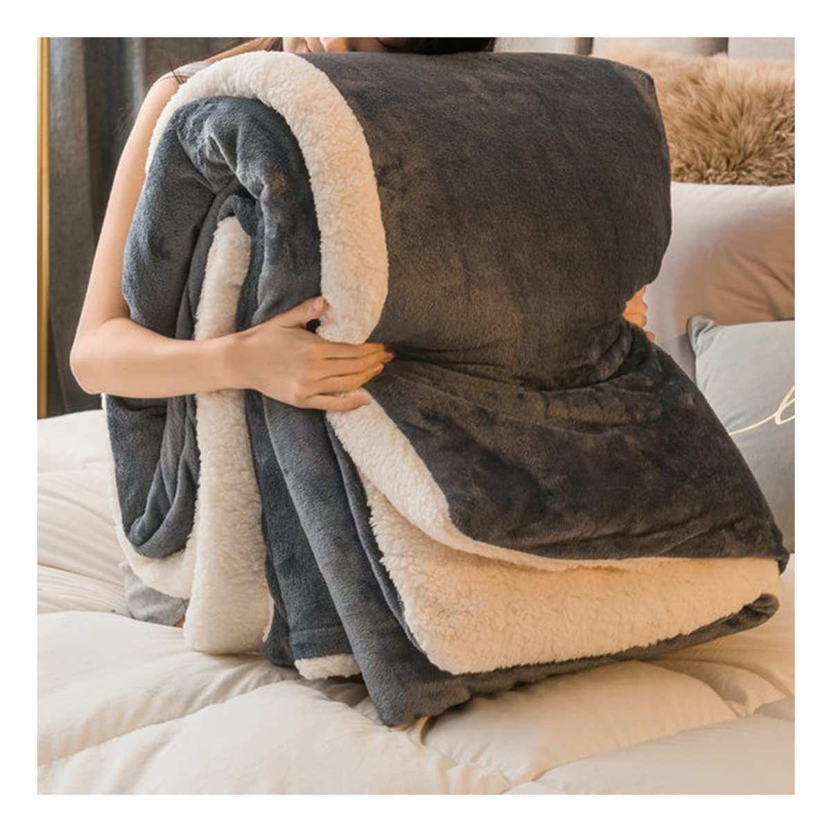 Amazon.com: PAVTEC Bed Throws Winter Fleece Blankets Thick Warm Soft Sofa  Blanket Home Luxury Solid Color Double Bedspread Blankets u0026 Throws (Color :  Gray-A, Size : 1pcs 150x200cm) : Home u0026 Kitchen