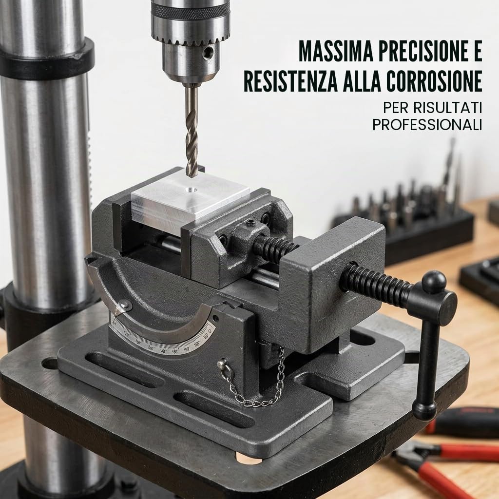 Morsa Morsa Morsa Trapano A Colonna, Larghezza Mascella A Colonna Supporto Morsa Di Fresatura In Metallo Staffa Banco Di Tensione Vice Multiuso Tavolo In Ghisa Vice-Corrosione