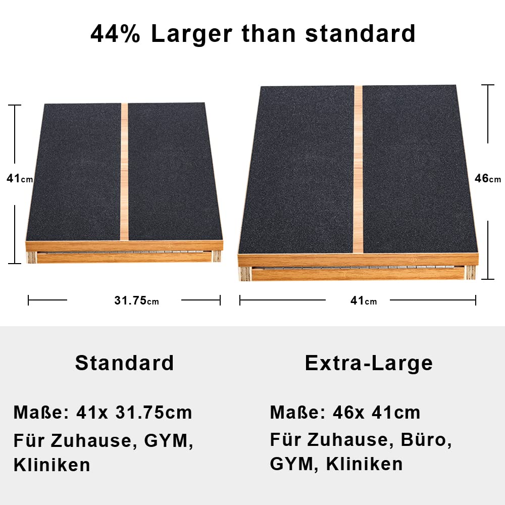 StrongTek Professionelles Slant Board Schrägbrett aus Holz, verstellbarer Wadendehner mit Tragegriff & Antirutsch-Beschichtung
