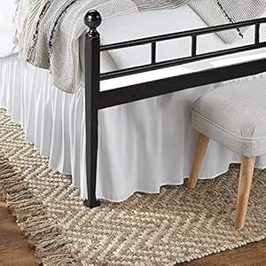 Ruffled bed skirt with split corners gathered style 100 microfiber 16 drop dust ruffle bed skirts full white  urban country home decor