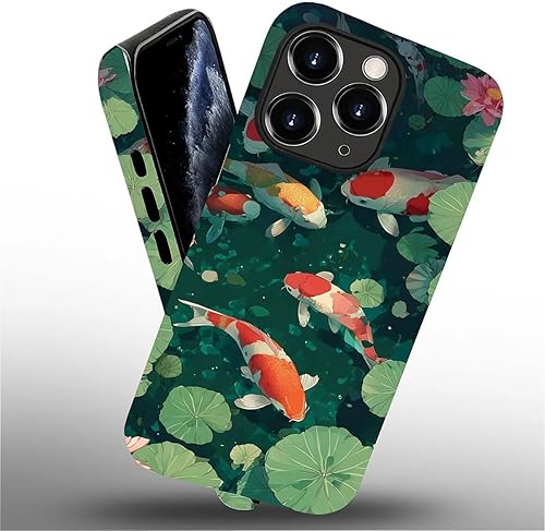 Miniatura 723 de Funda para iPhone 11 Pro Funda, Diseño de Patrón de Mosaico de Vidrio en Tono Verde - Protección Dual Híbrida Silicona + PC Duro Resistente a Golpes
