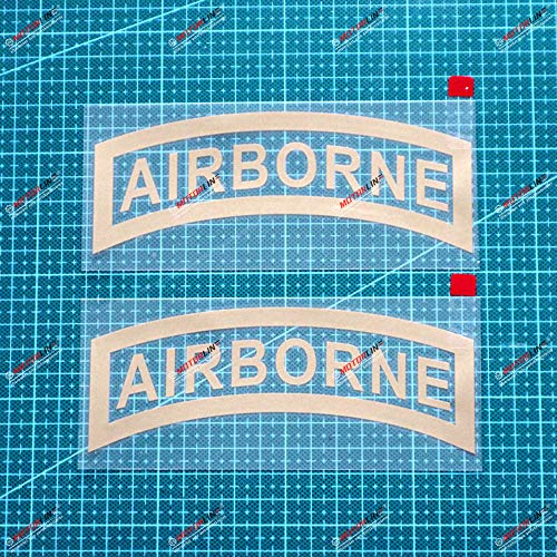 2 Pegatinas doradas 15,2 cm Airborne Elite ejército vinilo para coche troquelado sin fondo