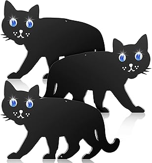 Medipaq Cat Scarer – 3 Pack Metal Garden Deterrents with Marble Eyes – Outdoor Cat Repellent Spikes – Pet Deterrent for Lawns, Flowerbeds, and Yards
