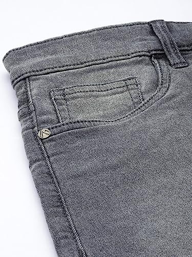 Image of The Indian Garage Co Men Slim Fit Solid Mid-Rise Denim Shorts