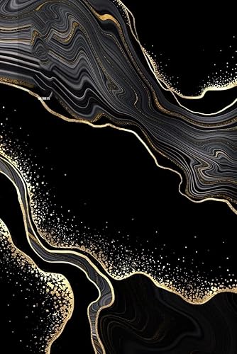 Miniatura 3 de Cekaso Alfombra abstracta moderna de color oro negro de 8 x 10 pulgadas, alfombra clásica a rayas de mármol para sala de estar, dormitorio, estilo