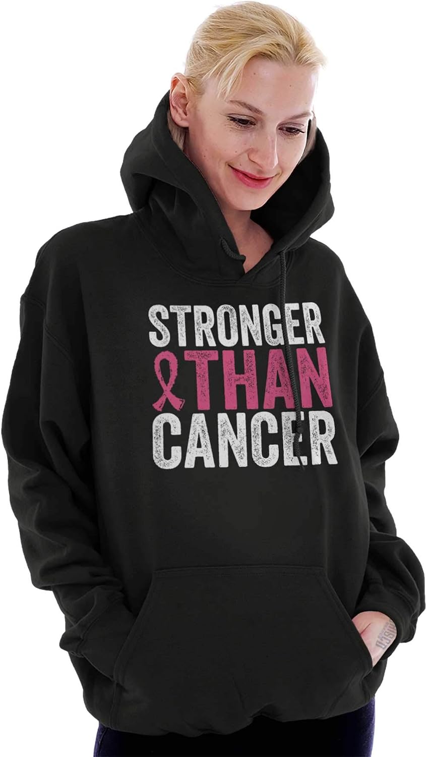 Brisco Brands Stronger Than Breast Cancer Warrior Hoodie Sweatshirt Women