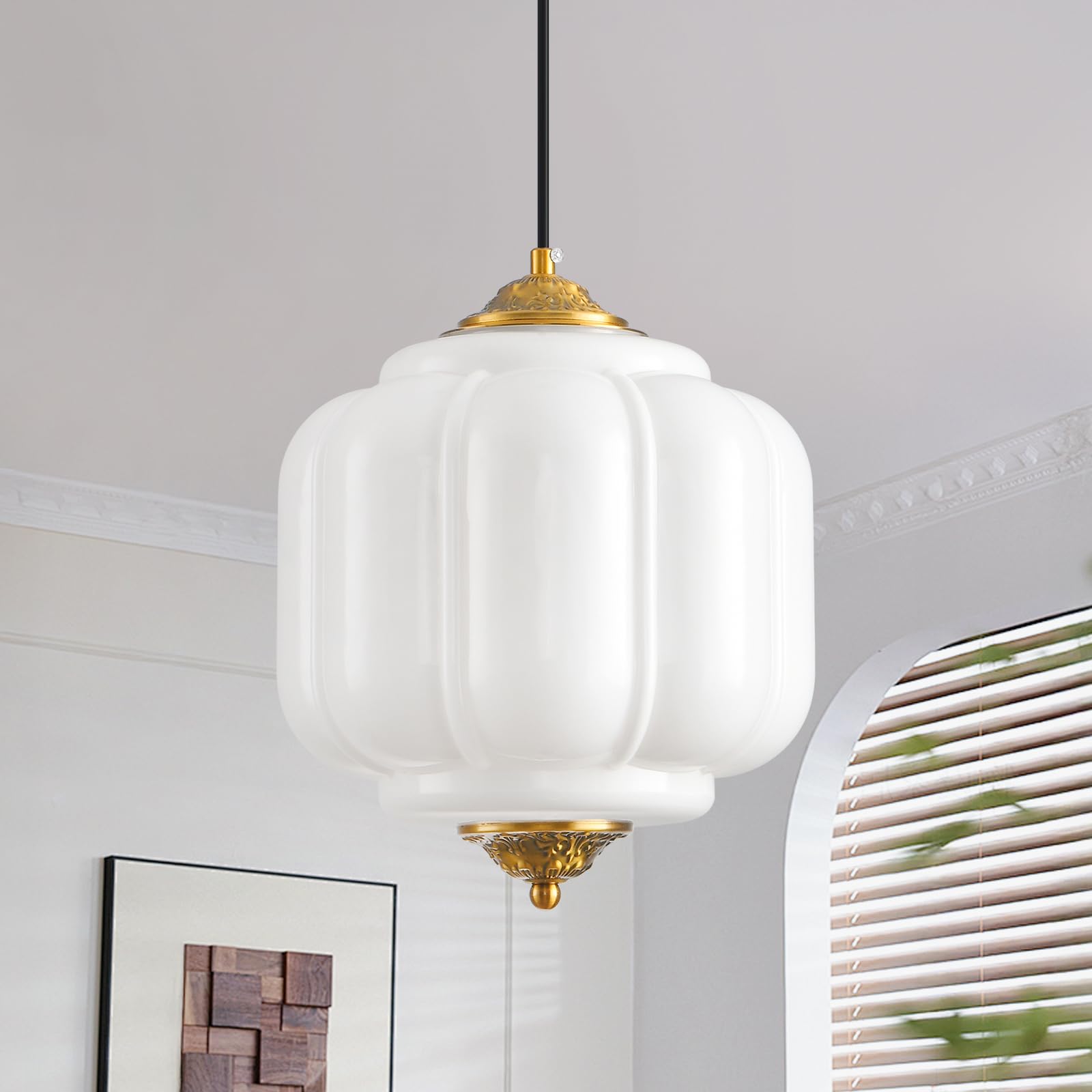 Pandaluna Milk Glass Pendant Light