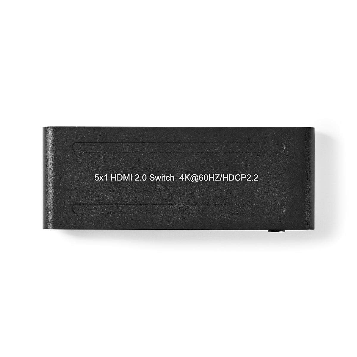 Nedis Przełącznik HDMI – 5 portów – 5 x wejście HDMI™ – 1 x wyjście HDMI™ – 18 Gbps – zdalnie sterowany – metal – antracyt
