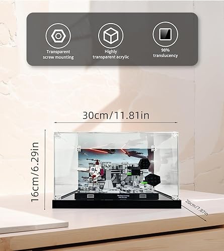 Miniatura 5 de Vitrina de acrílico para Lego Star Wars Death Star Trench Run Diorama 75329 Set para adultos, decoración de habitación, recuerdos de regalo