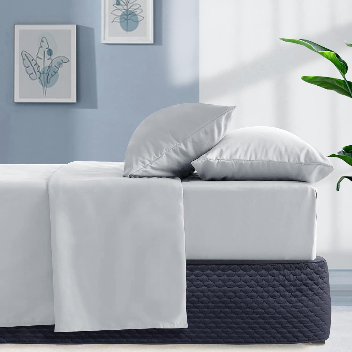 Zaber Elegant Bed Skirt with 14inches Drop，Fancy Collection