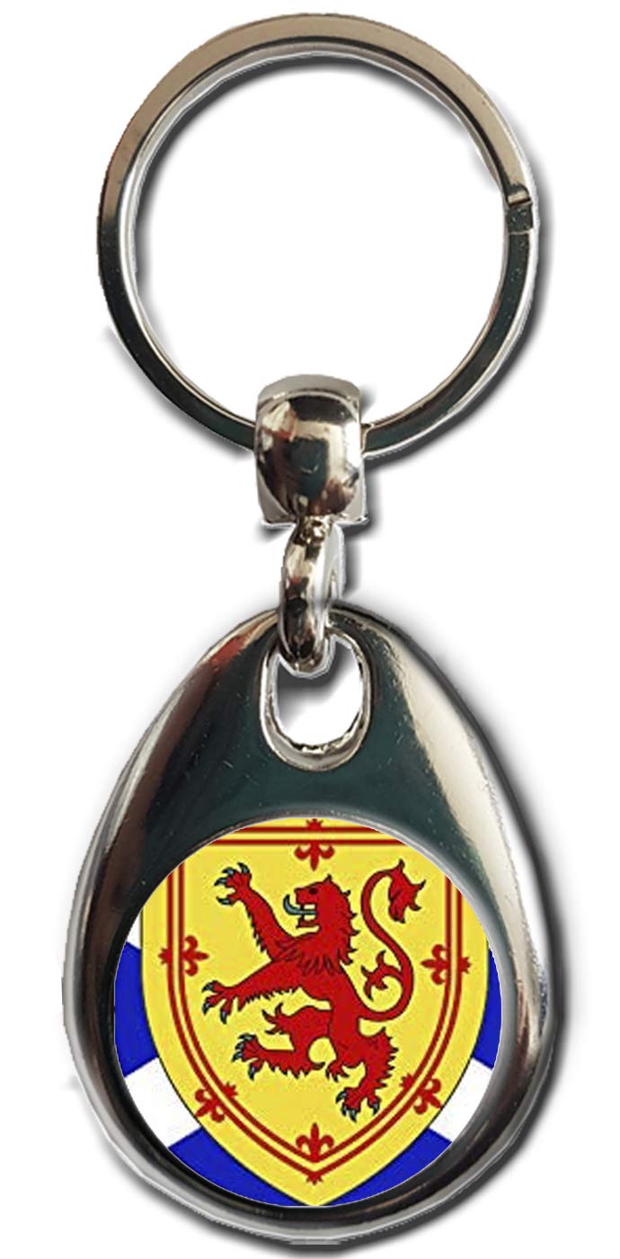 Portachiavi Metallo Con Bandiera Scozia E Leone Rampante - Doppia Faccia, Regalo Per Auto E Borsa, Confezione Regalo