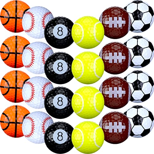 24 Pcs Assorted Golf Balls Bulk Golf Balls Novelty Golf Balls Funny Training Sports Gift For Golfer Kids Graduation Gift, Men, Dads, Women #TOP26