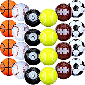 24 Pcs Funny Golf Balls for Kids Bulk Assorted Golf Balls Fun Gifts for All Golfers Novelty Training Sports Gift Accessories for Golfer Graduation Gift, Men, Dads, Women
