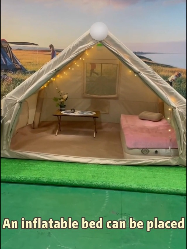 Carpa inflable para camping para 6 personas color beige miniatura 7