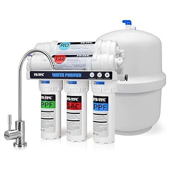 FS-TFC Reverse Osmosis Water Filtration System Under Sink Water Filter 5-Stage 100 GPD Plus Extra Set of 4 Filters Free (FS-RO-100G-A)