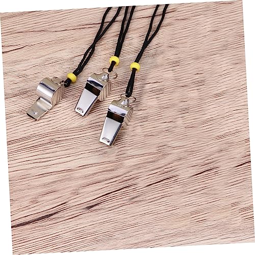 6 silbatos de acero inoxidable con cuerda para deportes miniatura 5