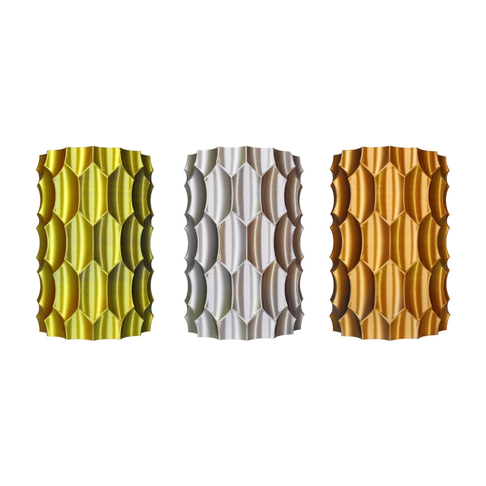 3D Printing Filament 3dPLA Tri-Color 1kg, 1.75mm Single-Strand Multi-Color PLA with Silky Finish(Gold+Silver+Copper)