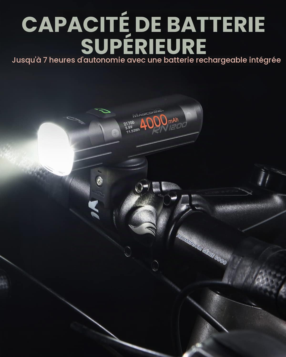 Magicshine RN 1200 SEEMEE 150 V2.0 Combo, Phare et feu arrière de vélo 1200 lm/150 LM, éclairage Puissant pour Les Sorties Nocturnes, Compatible avec VTT, vélos Enfants et vélos de Ville