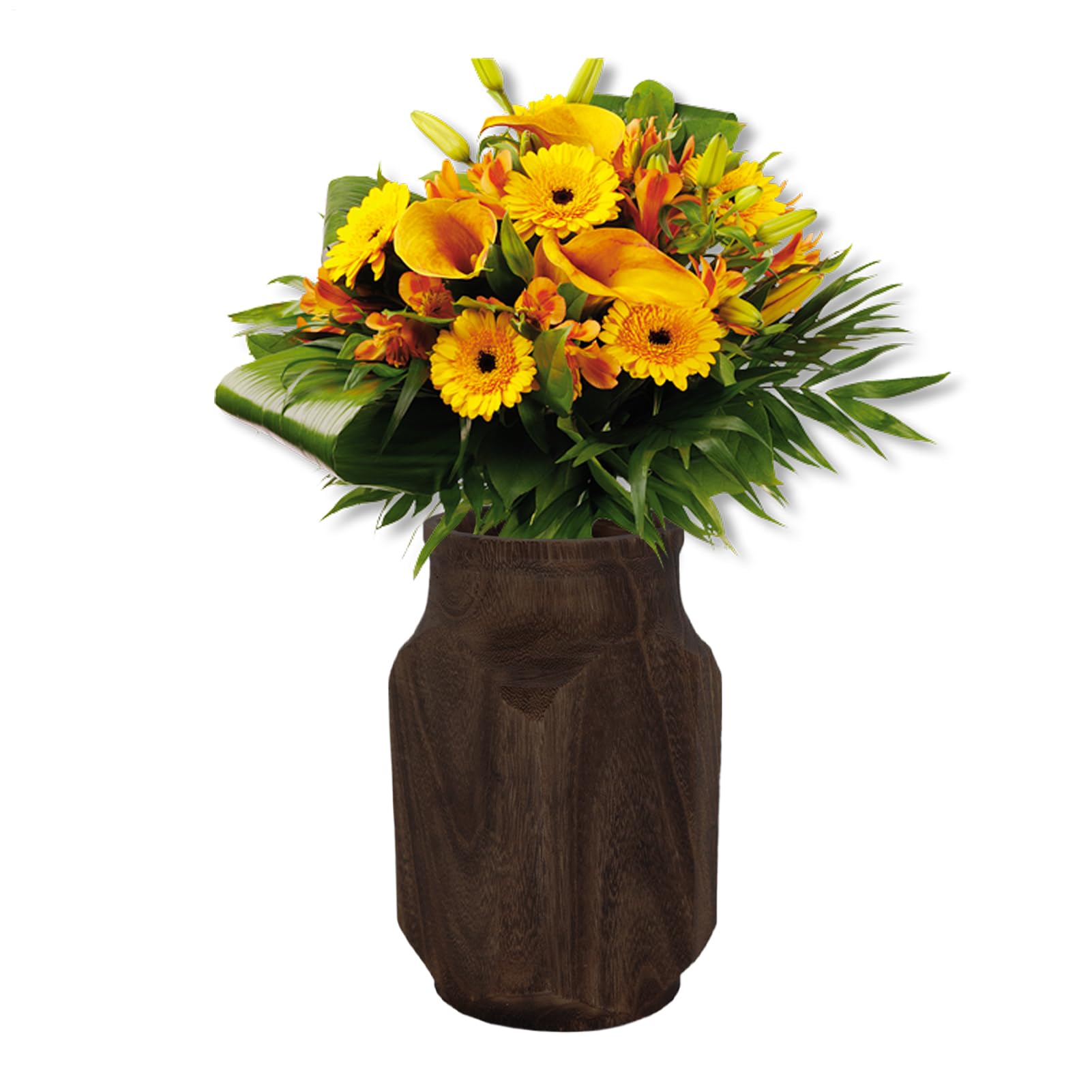 Vase en bois d'interieur fabrication soignee deco de table haut de gamme