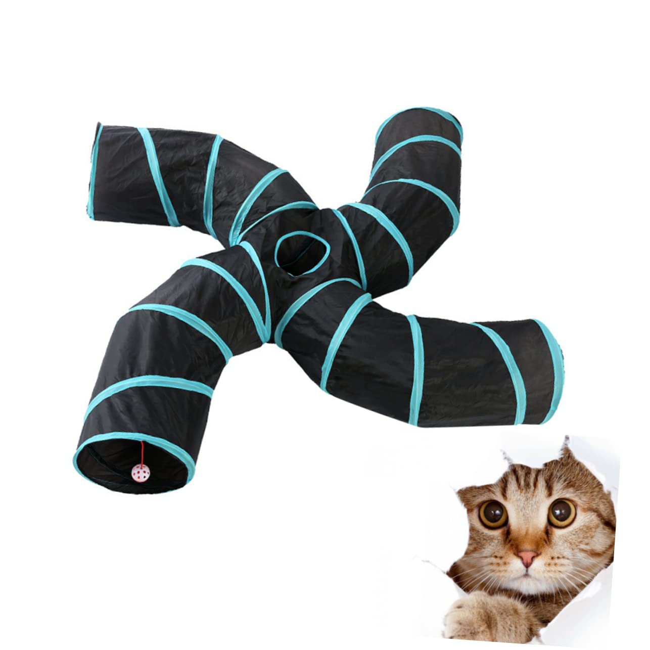 Ipetboom Jouets pour Animaux de Compagnie Tunnel pour Chat Tunnel en Forme de S Jouet Interactif pour Chaton Jouets pour Bébé Chat