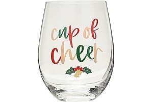 Pearhead Cup of Cheer Wine Glass: Perfect Stemless Christmas Decoration