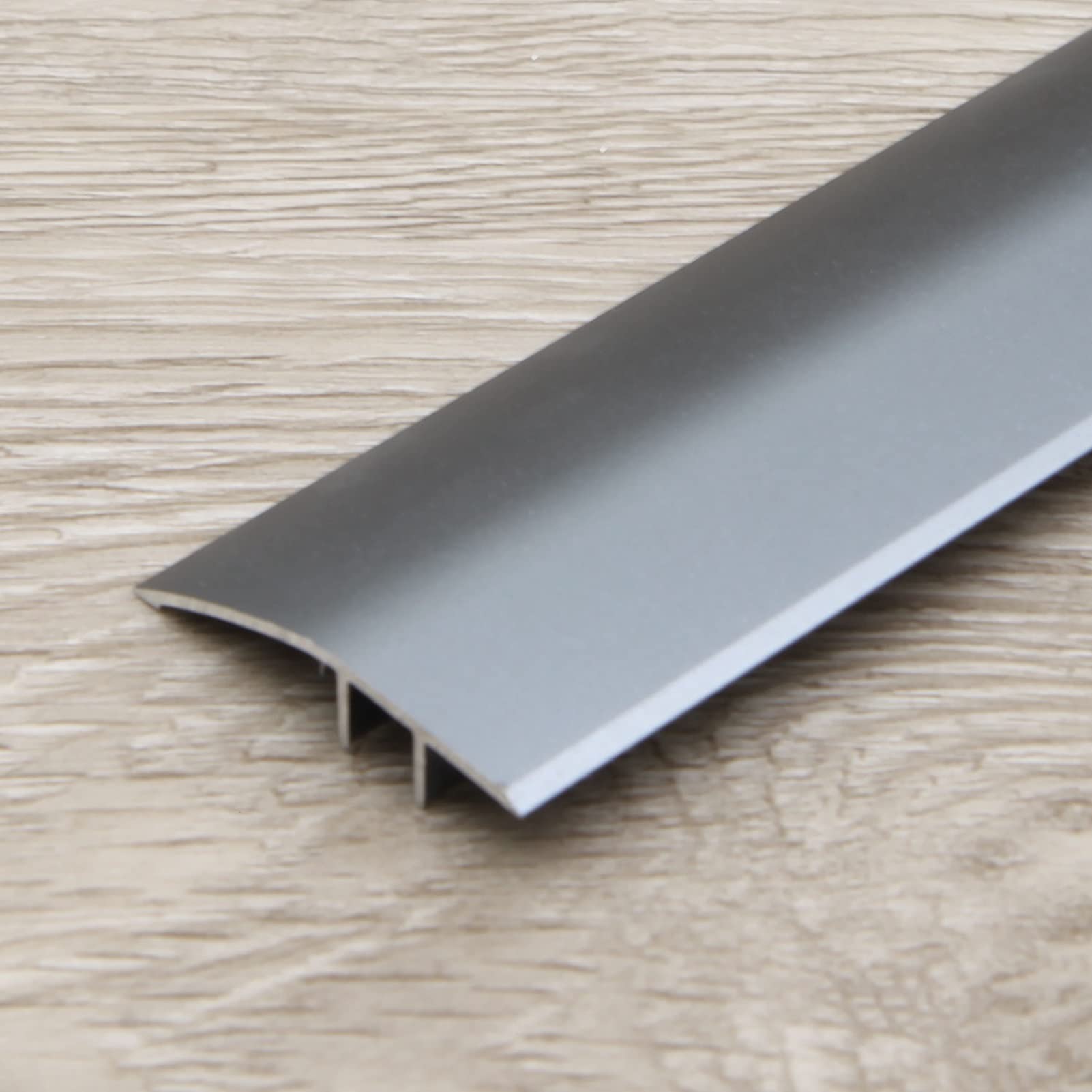 Aluminum Floor Edging Trim Strip,Transition Strip 36" Carpet Floor Transition Strip, Metal Threshold Cover for Doorway, Floor Divider Strip for Threshold(Dark Grey)